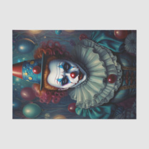 Creepy Lady Clown Decoupage Paper