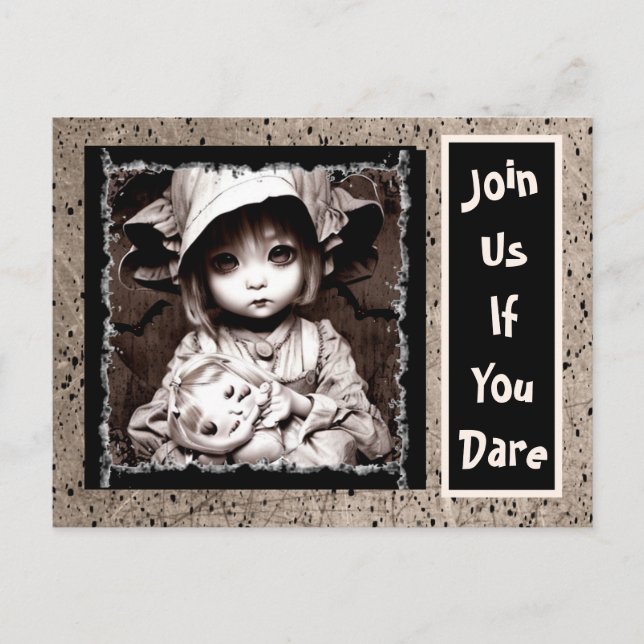 Creepy Little Child Big Eyes Halloween   Postcard (Front)