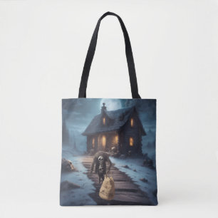 Creepy little ghoul cabin in the woods Halloween Tote Bag