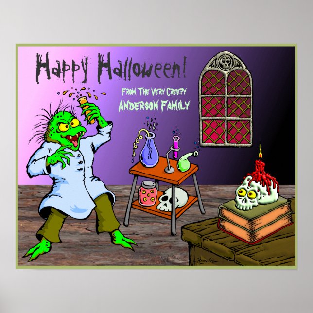 Creepy Mad Science Lab Halloween Poster (Front)