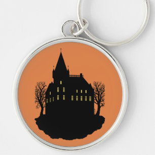 Creepy Mansion in Silhouette Keychain