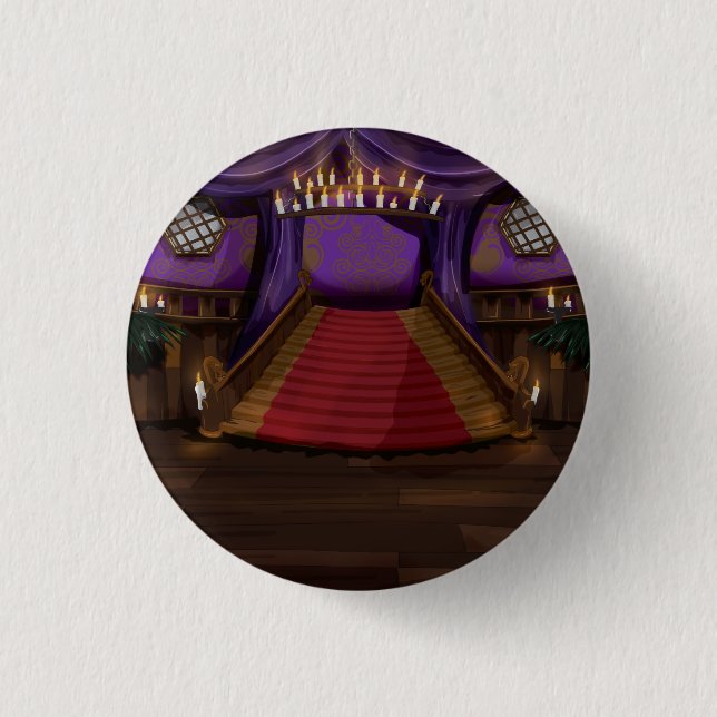 Creepy Mansion Stairway 1 Inch Round Button (Front)