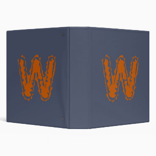 Creepy Monogram Clashing Orange on Blue Binder