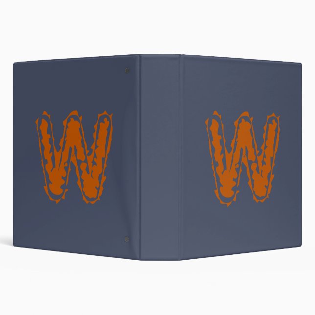 Creepy Monogram Clashing Orange on Blue Binder (Background)