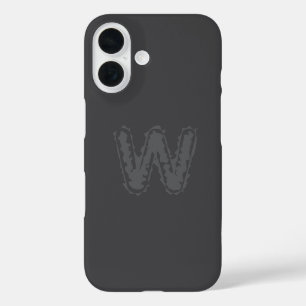 Creepy Monogram Grey on Grey iPhone 16 Case