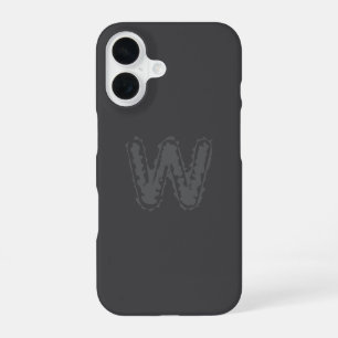 Creepy Monogram Grey on Grey iPhone 16 Case