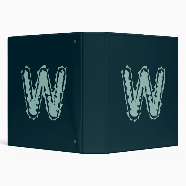 Creepy Monogram Mint Green on Deep Blue Binder (Background)