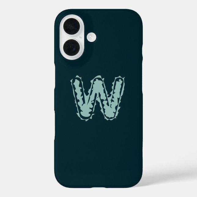Creepy Monogram Mint Green on Deep Blue Case-Mate iPhone Case (Back)