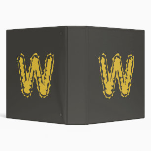 Creepy Monogram Moody Yellow on Dark Grey Binder