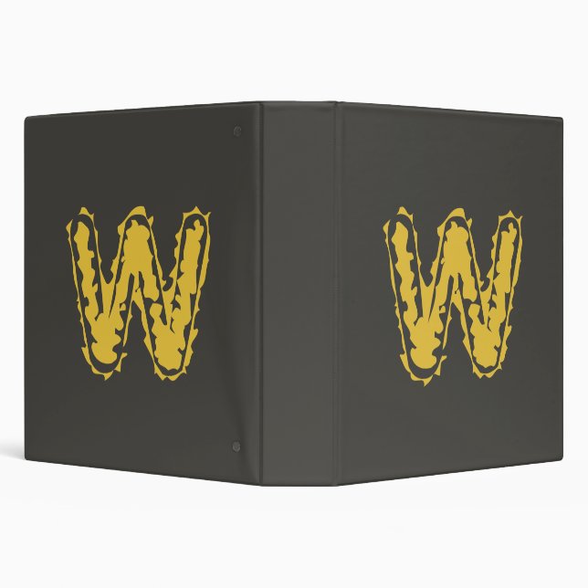 Creepy Monogram Moody Yellow on Dark Grey Binder (Background)
