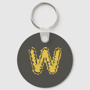 Creepy Monogram Moody Yellow on Dark Grey Keychain