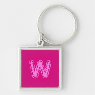 Creepy Monogram Pink on Pink Keychain