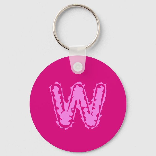 Creepy Monogram Pink on Pink Keychain (Front)