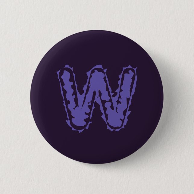 Creepy Monogram Purple on Purple 2 Inch Round Button (Front)