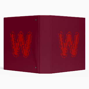 Creepy Monogram Red on Red Binder