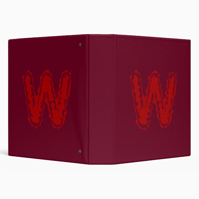 Creepy Monogram Red on Red Binder (Background)