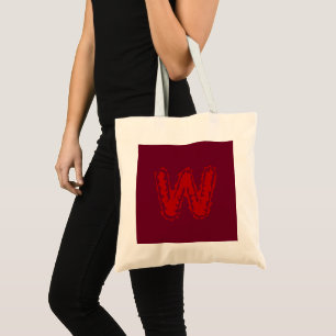 Creepy Monogram Red on Red Tote Bag