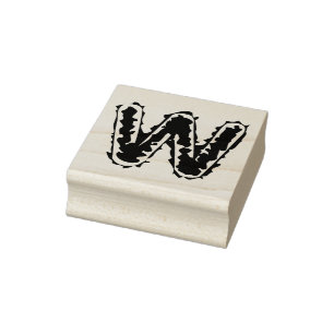 Creepy Monogram Rubber Stamp
