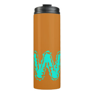 Creepy Monogram Toxic Green on Orange Thermal Tumbler