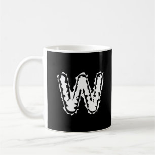 Creepy Monogram White on Black Coffee Mug