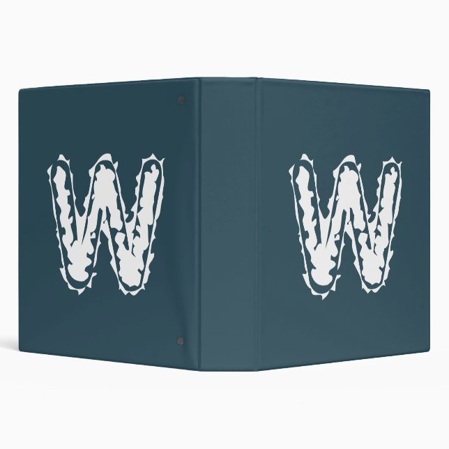 Creepy Monogram White on Blue Binder (Background)