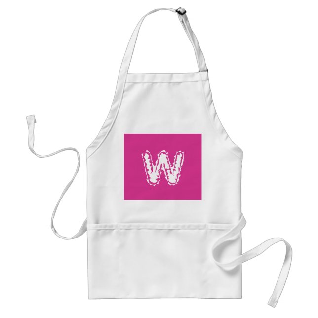 Creepy Monogram White on Pink Standard Apron (Front)