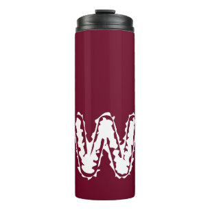 Creepy Monogram White on Red Thermal Tumbler