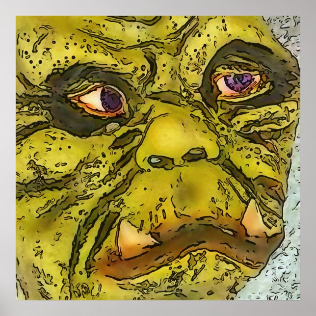 Creepy Morphed Turtle Monster Cartoon Poster (Front)