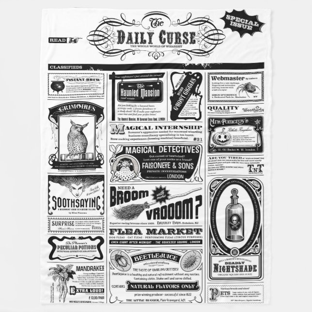 Creepy Newspaper blanket (Front)