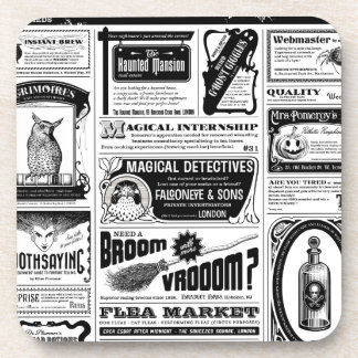 creepy newspaper coaster