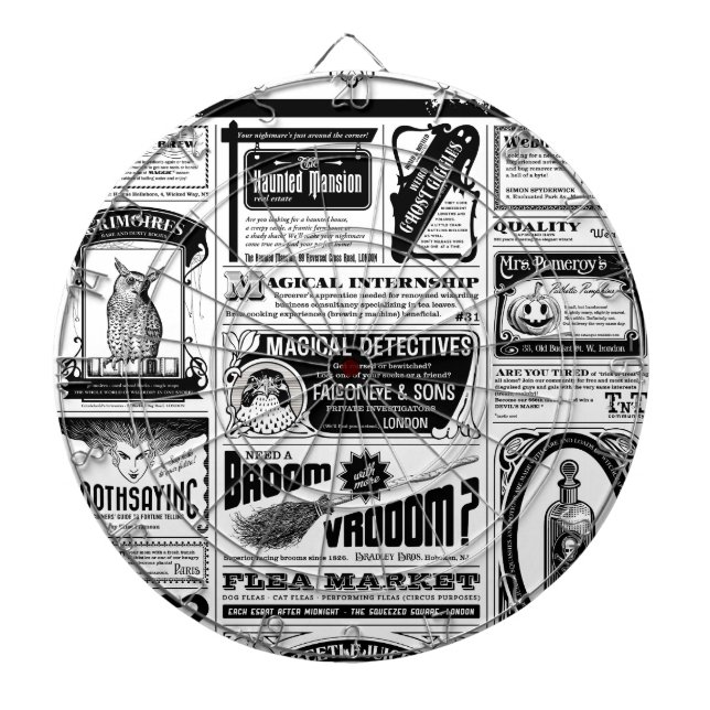 creepy newspaper dartboard (Front)