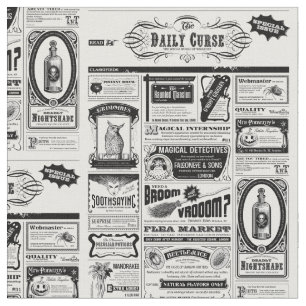 Creepy Newspaper fabric