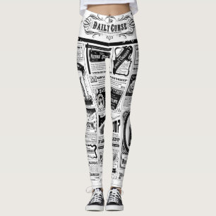 Creepy Newspaper leggings