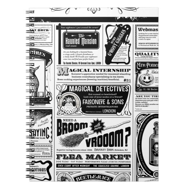 creepy newspaper notebook (Front)