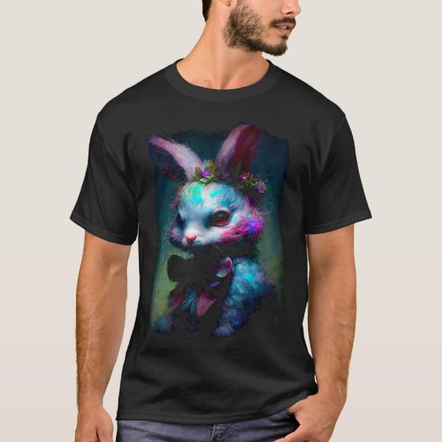 Creepy Nightmare Bunny Rabbit Silently Judges You T-Shirt (Front)