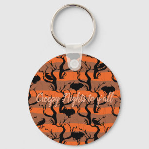 Creepy Nights to y'all Keychain_orange theme Keychain
