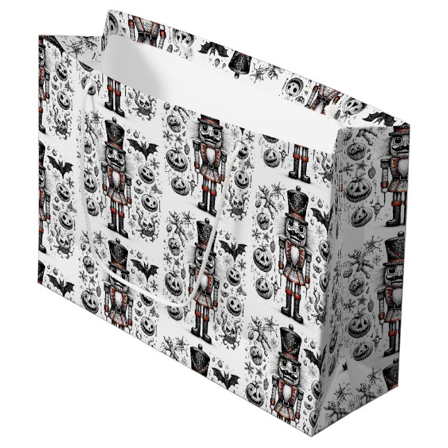 Creepy Nutcracker Large Gift Bag (Front Angled)