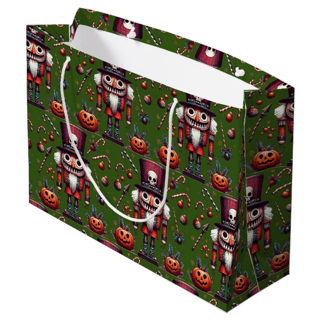 Creepy Nutcracker Large Gift Bag (Back Angled)