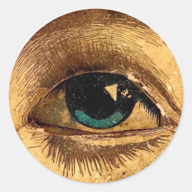 Creepy Odd Eye Ball Looking At You Classic Round Sticker (Front)