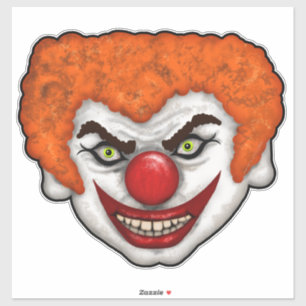Creepy Orange Hair Clown Face Cherie's Art 2020