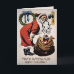 Creepy Peeping Santa Christmas Card<br><div class="desc">Vintage Creepy Peeping Santa Christmas Card.</div>