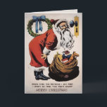 Creepy Peeping Santa Christmas Card<br><div class="desc">Vintage Creepy Peeping Santa Christmas Card.</div>