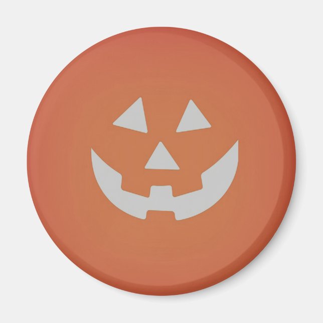 Creepy Pumpkin Halloween Pin Button Magnet (Front)