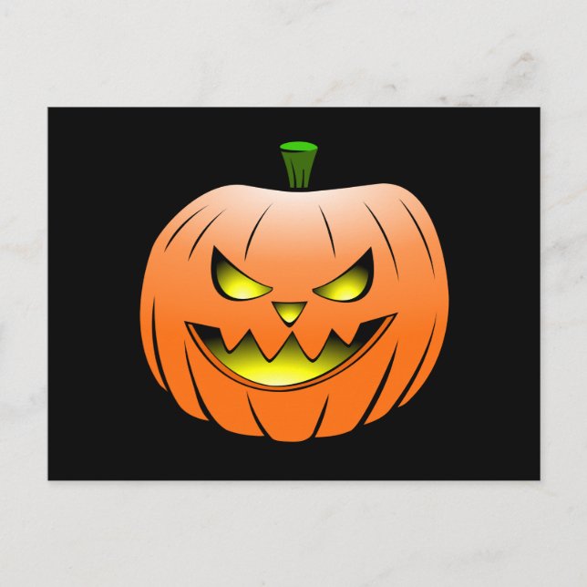Creepy Pumpkin Halloween Postcard (Front)