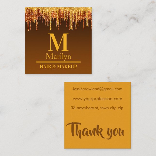 CREEPY PUMPKIN HALLOWEEN SQUARE BUSINESS CARD (Front/Back)