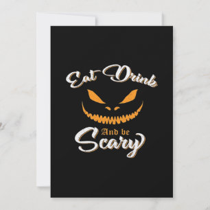 Creepy Pumpkin Monster Halloween Holiday Card