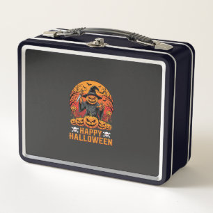 Creepy Pumpkin Witch Happy Halloween Vector Design Metal Lunch Box