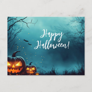 Creepy Pumpkins by Night Halloween Greeting Card