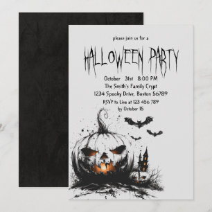 Creepy Pumpkins Halloween Party  Invitation
