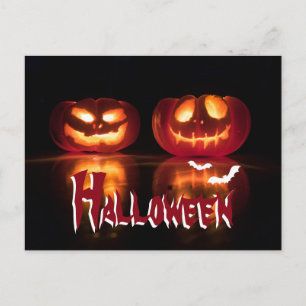 Creepy Pumpkins Halloween Postcard